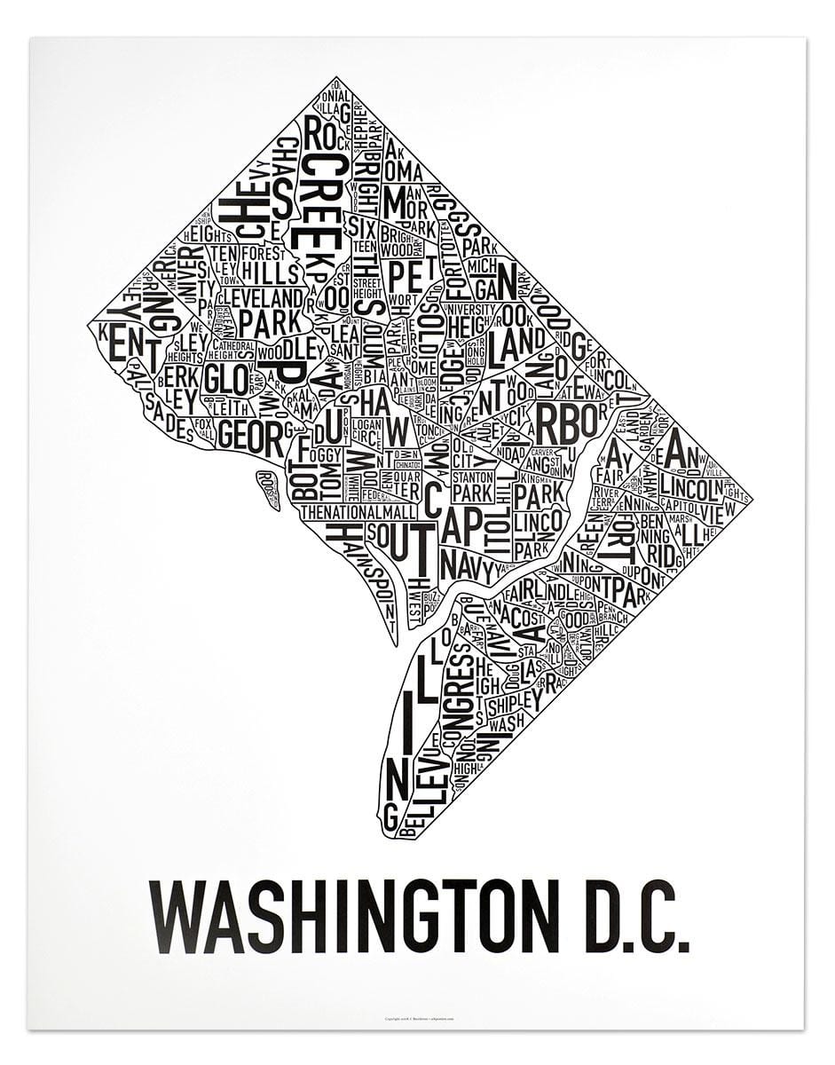 dc apkārtnes karte plakāts