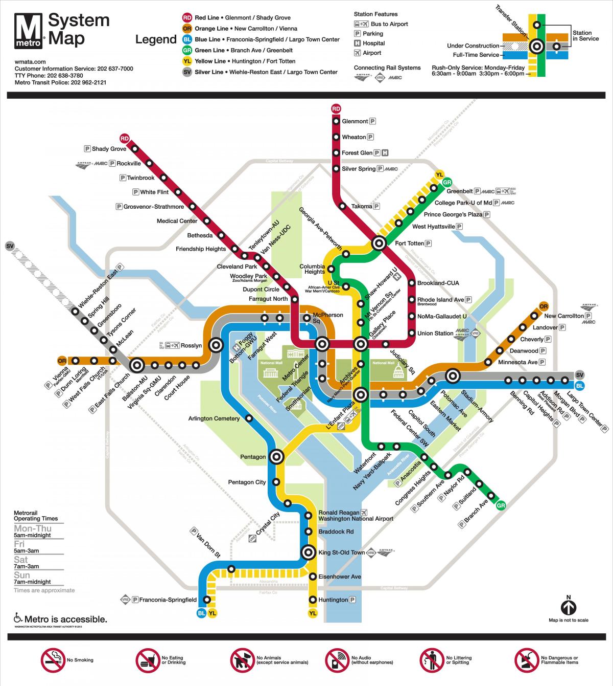vašingtonas metro karti, sudraba līnija