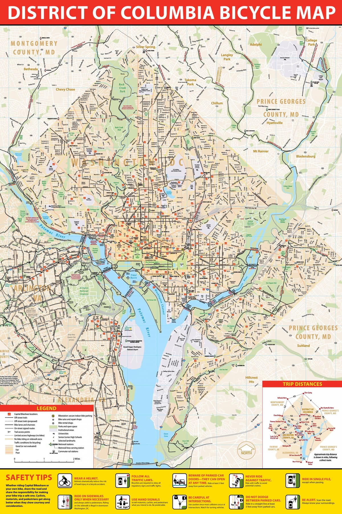 vašingtonas dc velosipēdu karte
