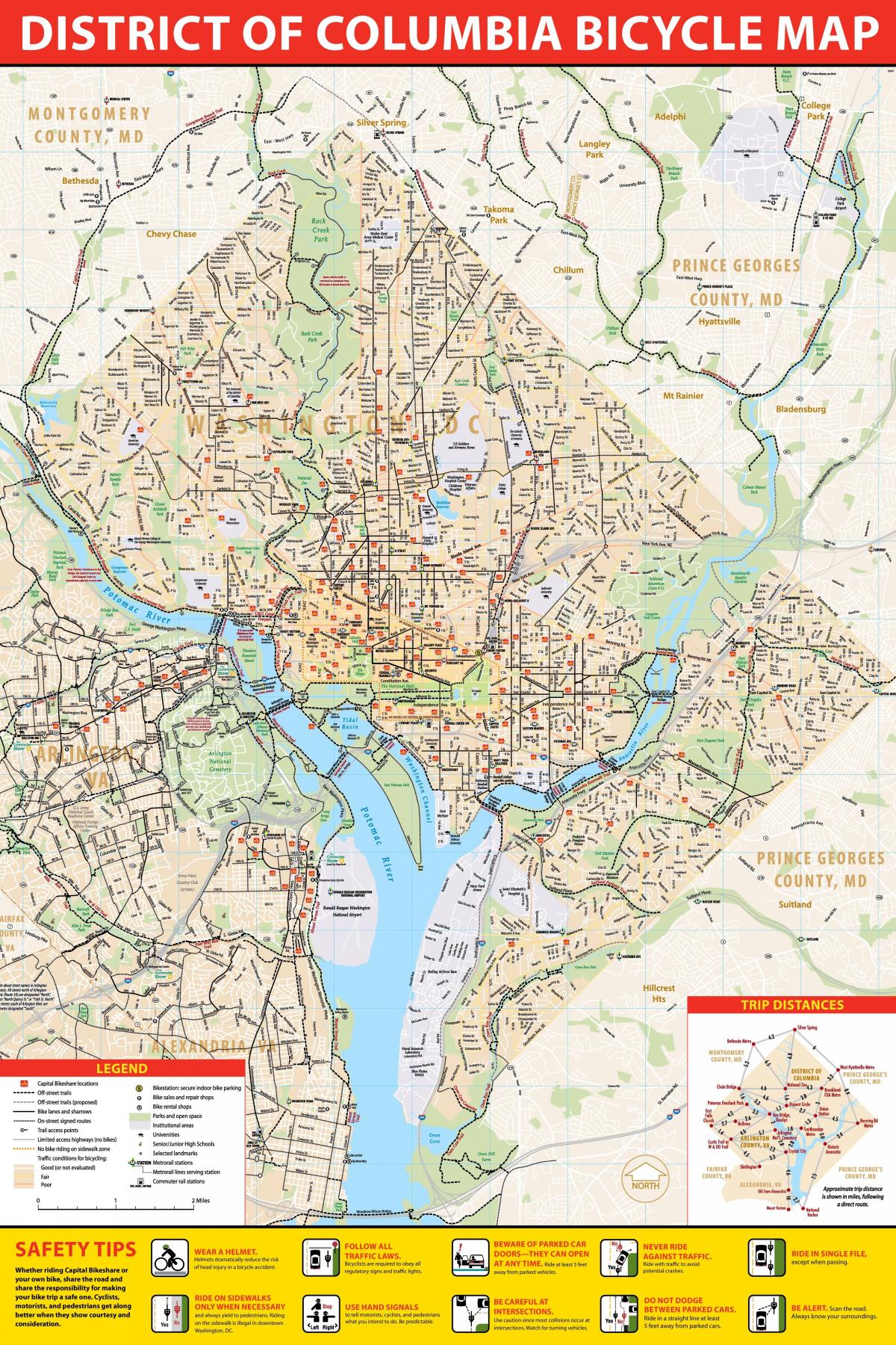 vašingtonas dc velosipēdu karte
