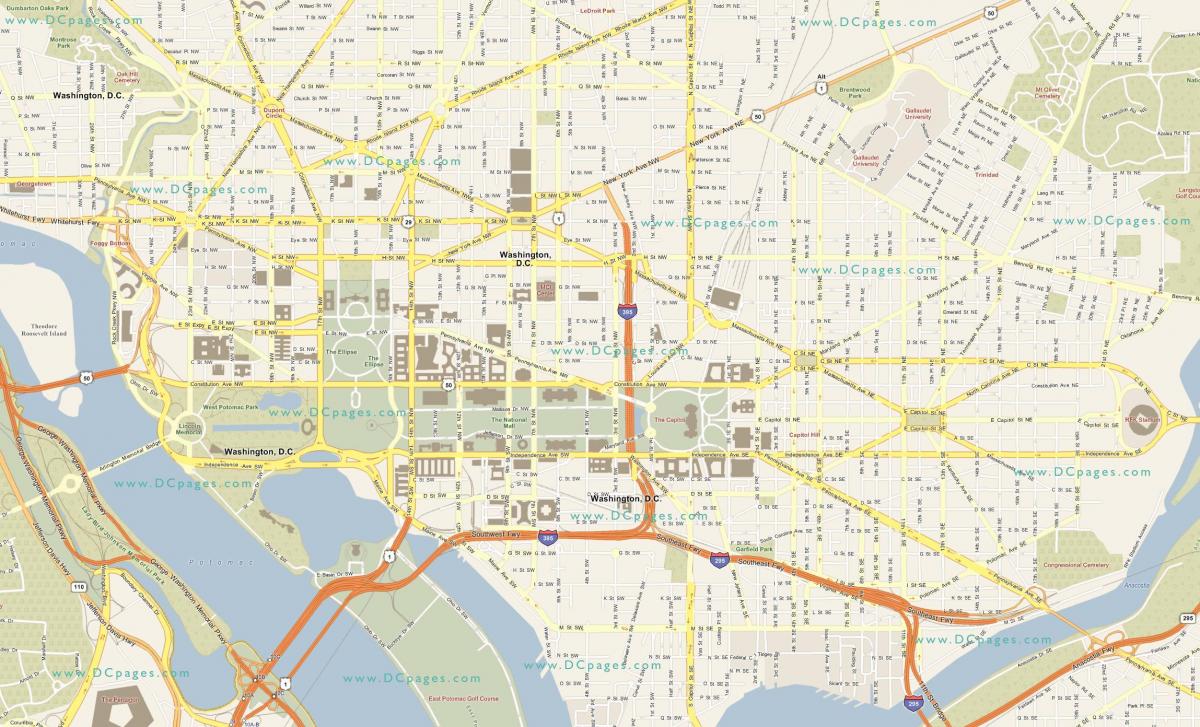 detalizēta karte, vašingtona
