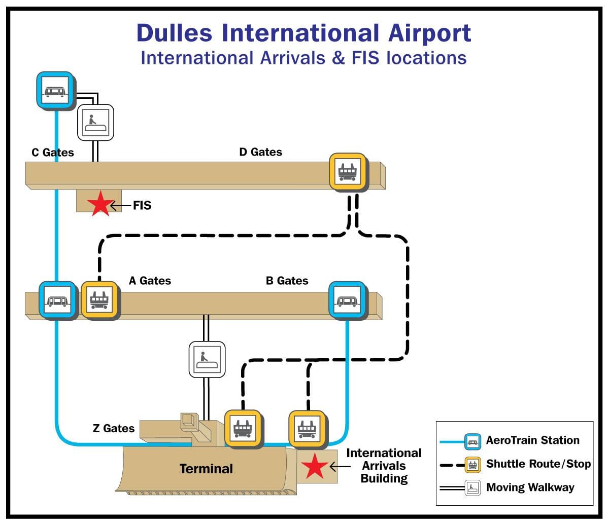 dulles airport vārtiem karte