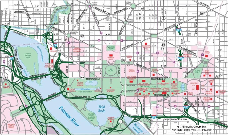washington downtown karte