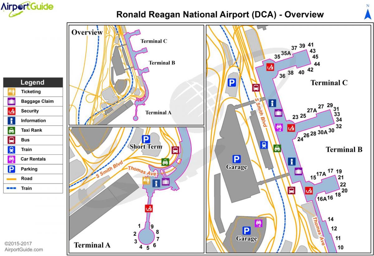 vašingtona nacionālā lidosta map