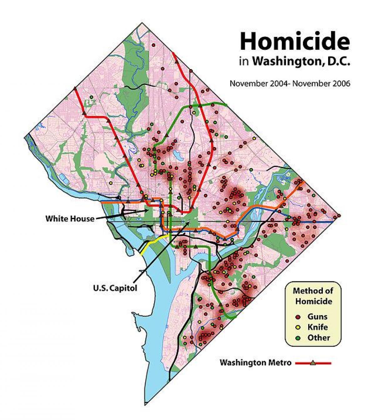 vašingtonas dc slikti neighborhoods karte