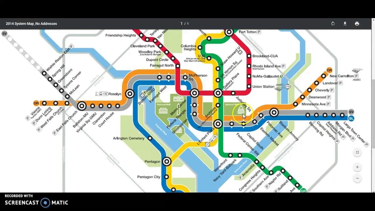 dc metro brauciena karte