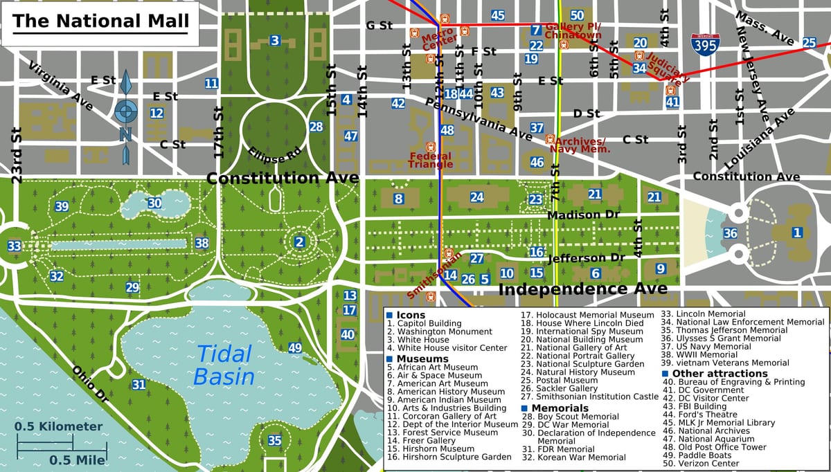 washington national mall karte