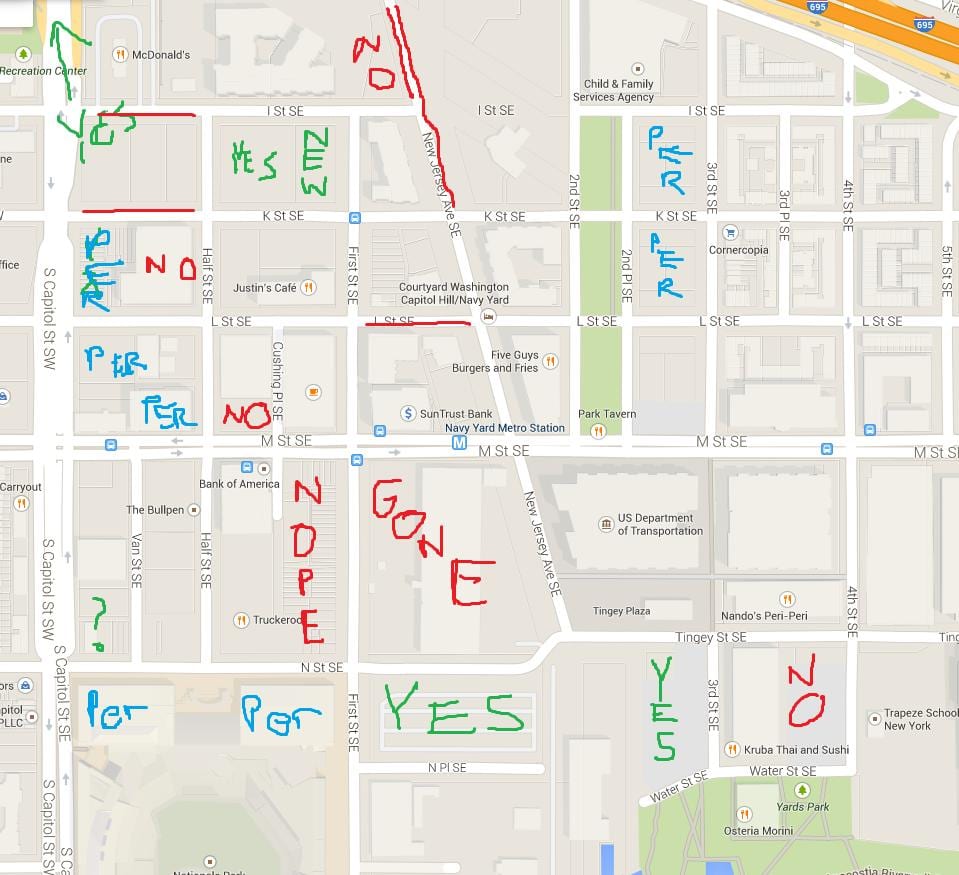 karte washington dc handikapa autostāvvieta