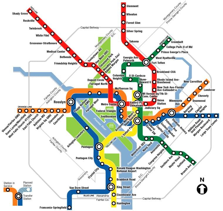 wa, dc metro karte