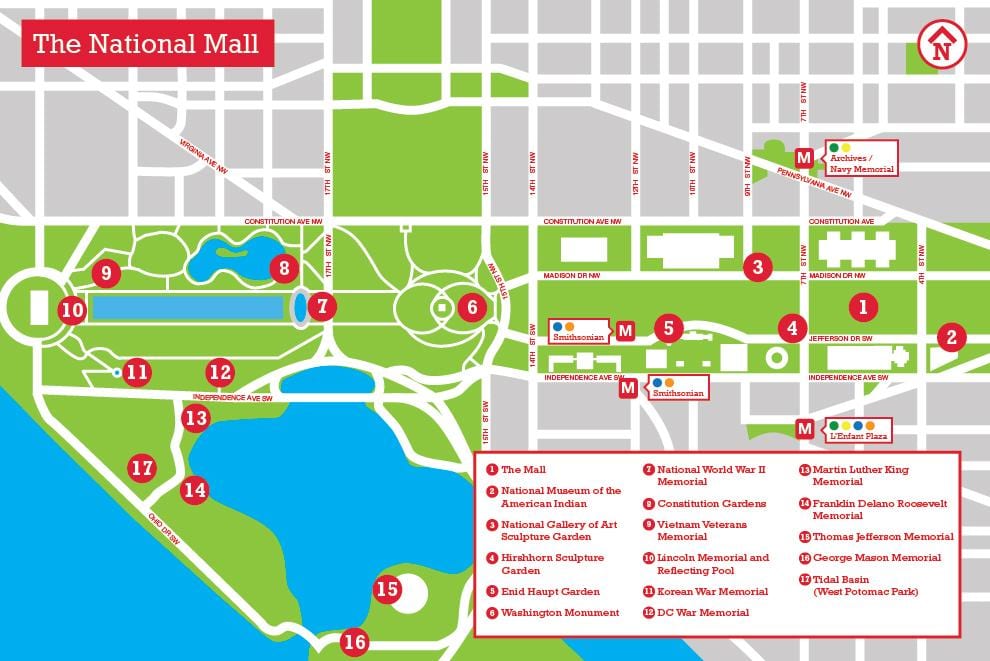 karte national mall autostāvvieta