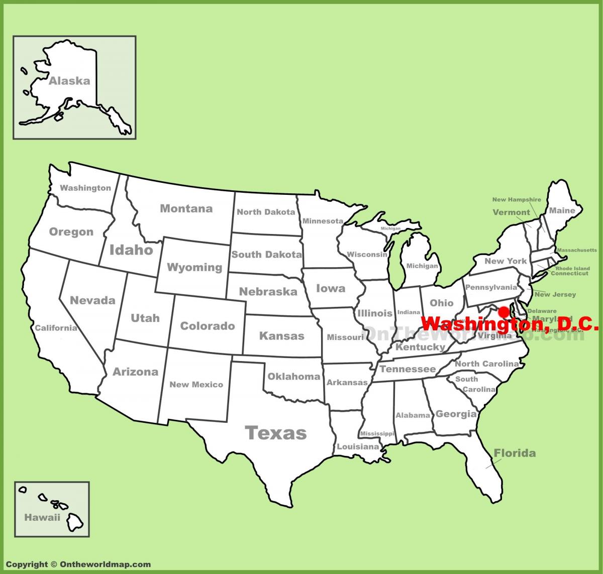 vašingtonā pie amerikas karti
