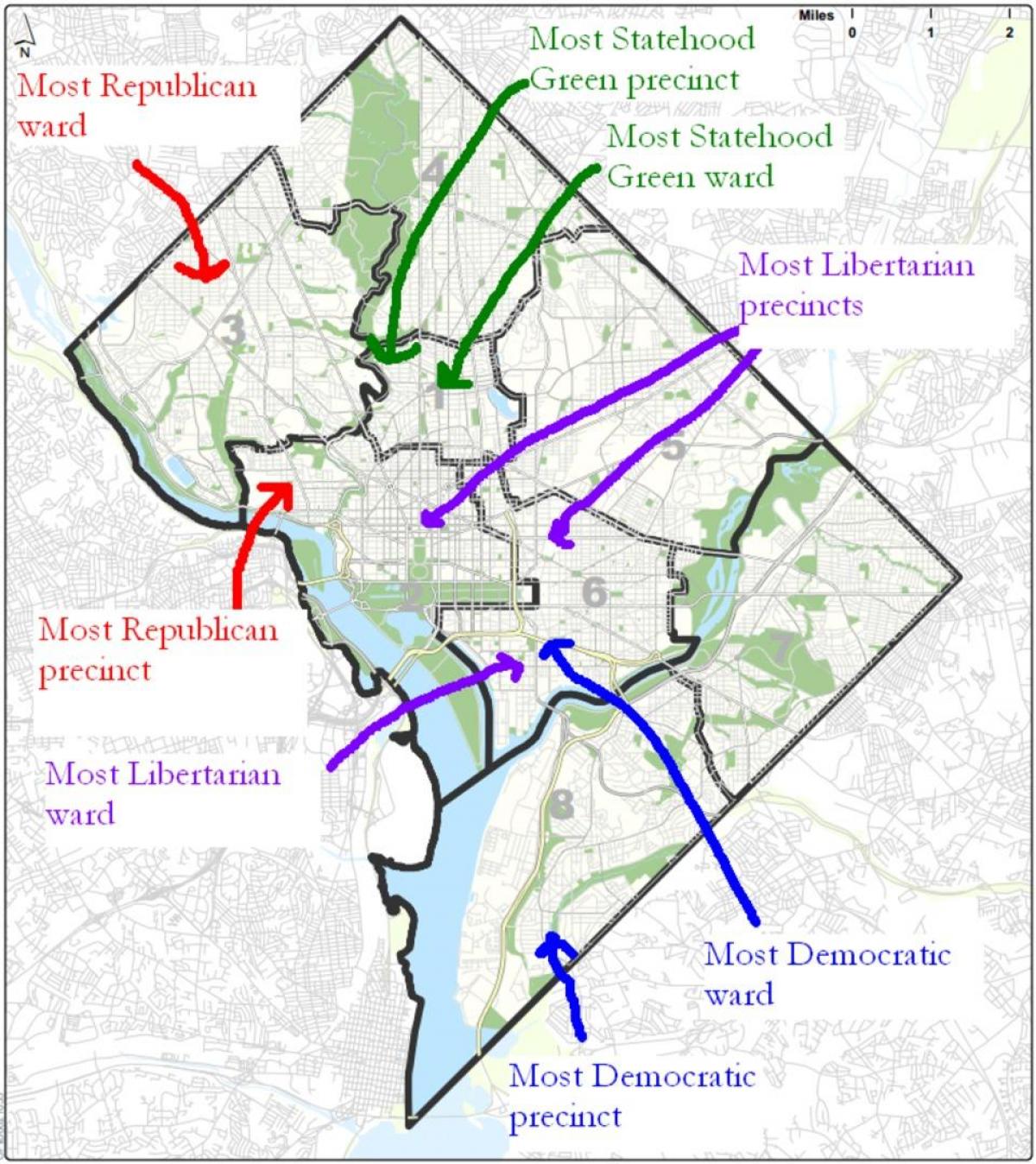 karte vašingtonas politiskā