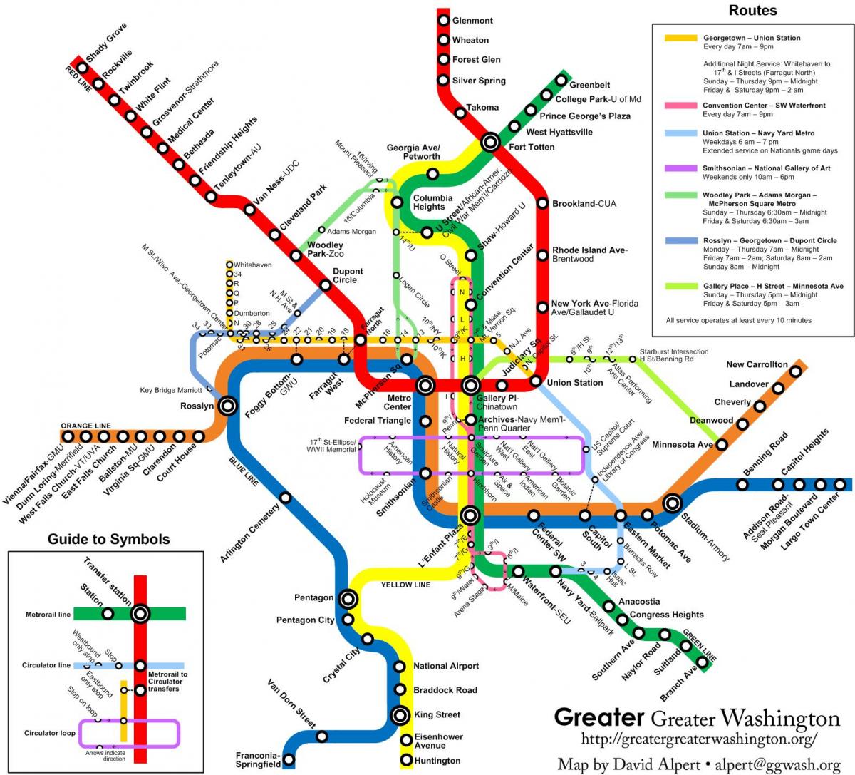 vašingtonas metro, autobusu karte
