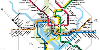 Vašingtonas metro līnija kartē