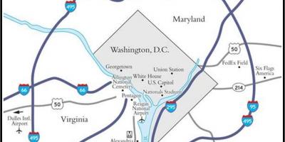 Vašingtonas metropoles teritoriju karte