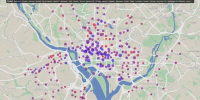 Dc velosipēdu noma kartē