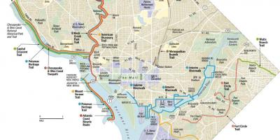 Vašingtonas dc velosipēdu takas karte