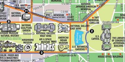 Karte vašingtonas muzejiem un pieminekļiem