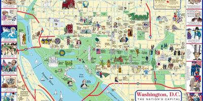 Vašingtona karte, tūrisma objektu