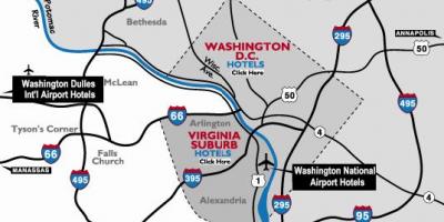 Washington dc jomā lidostas karte