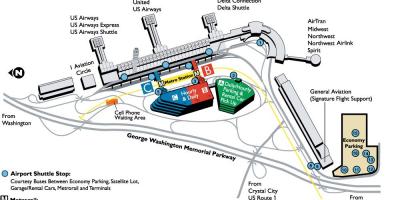 Ronalds reigans vašingtona nacionālā lidosta map