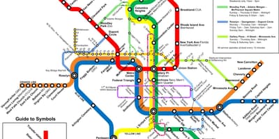 Vašingtonas metro, autobusu karte