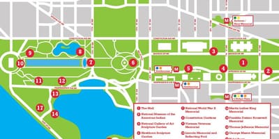 Karte national mall autostāvvieta