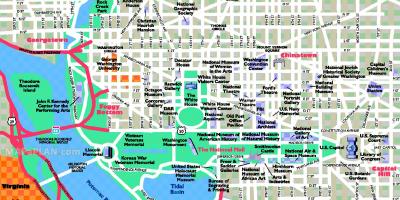 Vašingtonas dc tūrisma objektiem kartē